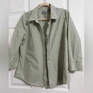 LIZ CLAIBORNE Green Striped women’s Shirt Size XL